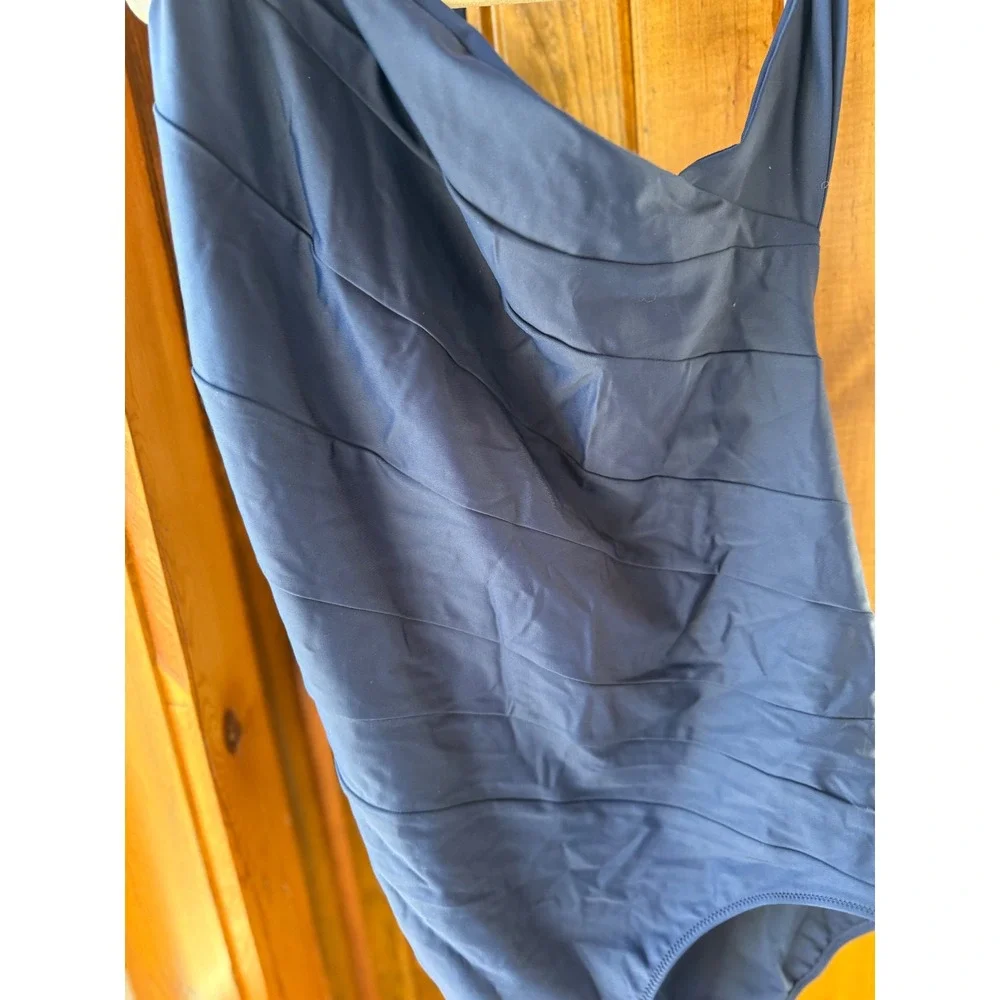 Summersalt The Sidestroke One Shoulder‎ One Piece Swimsuit Navy Womens Size 14